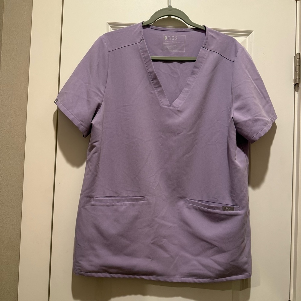 FIGS Casma Three-Pocket V-Neck Medical Scrub Top Lavender Dew Limited Edition XL